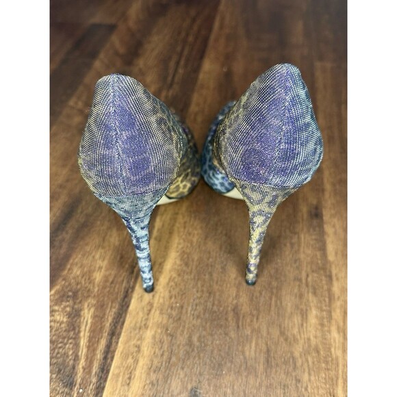 Aldo "Hanrietta" Purple Sparkly Leopard Print Pointy Toe Stiletto Heels Sz 9 EUC - Picture 3 of 6